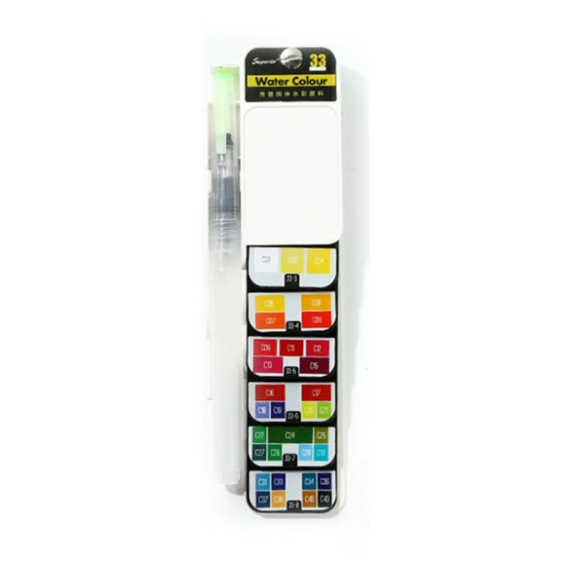 Foldable Watercolor Paint Set with Brush Travel