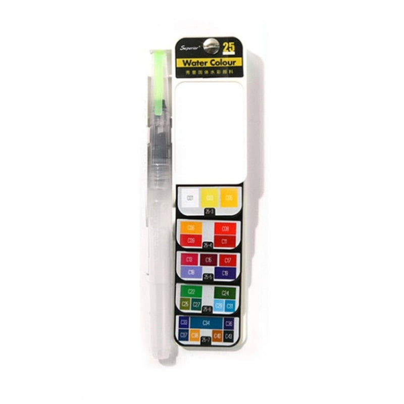 Foldable Watercolor Paint Set with Brush Travel