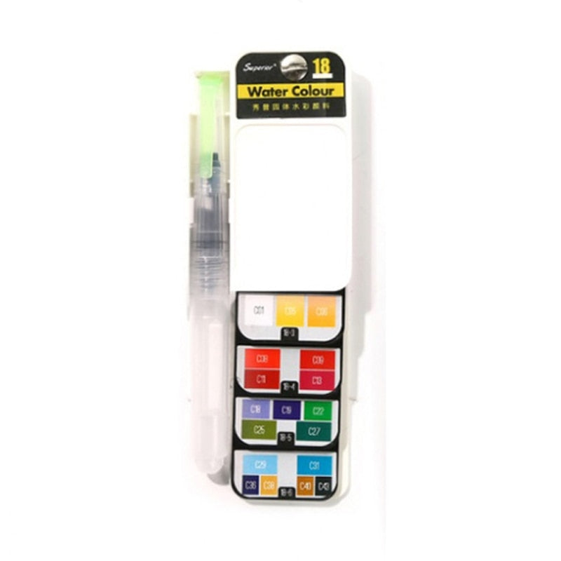 Foldable Watercolor Paint Set with Brush Travel