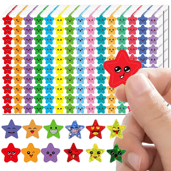 Happy Face Star Reward Stickers Kids Craft