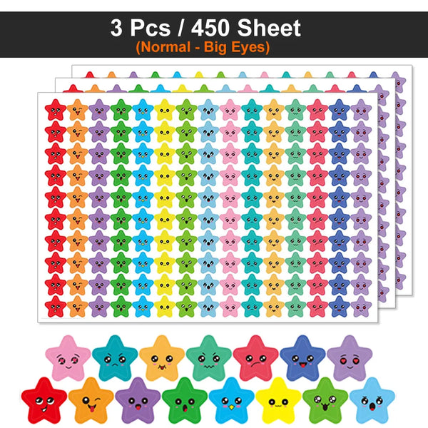 Happy Face Star Reward Stickers Kids Craft
