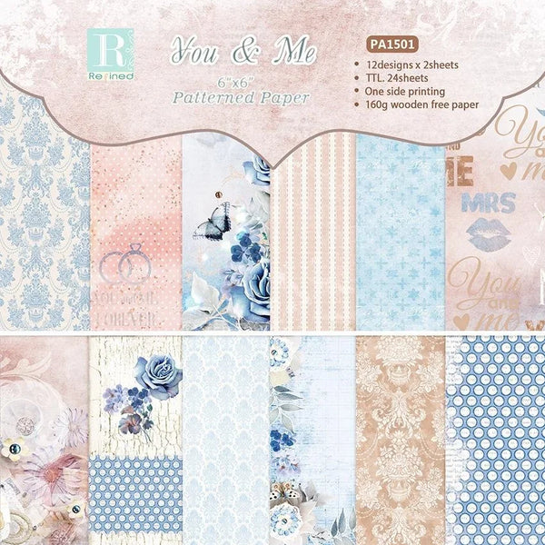 Flower Craft Paper Pad 24 Sheets Scrapbooking